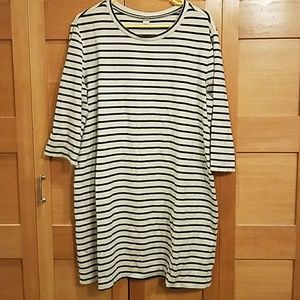 Oversized striped sweatshirt dress